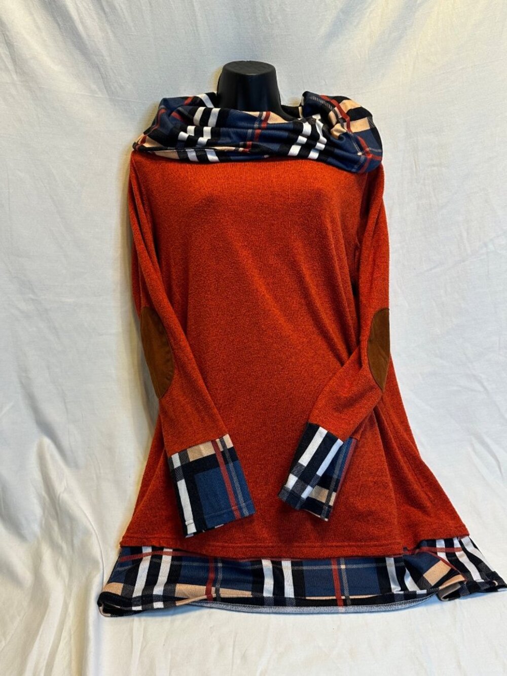Alaster Queen Women's Long Sleeve Fall Dress Casual Plaid Cowl Neck Winter Tunic